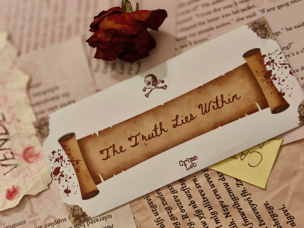 Decorative card with 'The Truth Lies Within' text on a vintage paper background